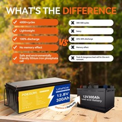 PUJIMAX 12V 100Ah LiFePO4 Lithium Battery BMS 100Ah Cycle Deep for Solar RV NEW