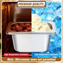 4 Pack 1/9 Size 4 Inch Deep Stainless Steel Hotel Pan With Lid Prep Tray