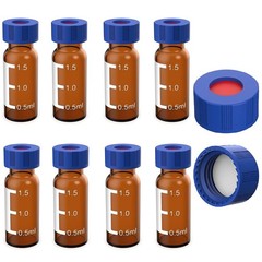 9-425 Amber Glass Vials, 1000 Pack with Writing Patch