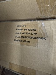 LED Strip Light 4FT 50/40/30W AC120-277V Selectable 3500K 4000K 5000K
