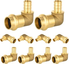 1/2″ Copper Press x 1/2″ PEX Crimp Elbow, Pack of 10