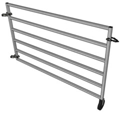 ALUMINUM 5 FT X 5 FT 6 RAIL 40″ TALL WALL-MOUNTED SHEEP & GOAT STALL KIT PEN