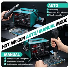 YIHUA 750W Soldering Station 2-in-1 SMD Hot Air Gun Desoldering Rework Staiton