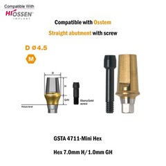 Titanium Straight Abutment Ti Cemented Abutment Compatible Osstem Hiossen TS M/R