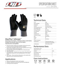 34-876 MaxiFlex Full Palm Coated Micro Foam Nitrile Grip PROTECTIVE WORK GLOVES