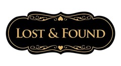 Designer Lost & Found Sign Black Gold – Large