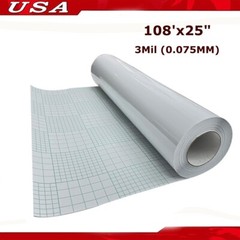 Transparent Glossy Double Side Adhensive Cold Laminating Roll Film 108’x25″ New