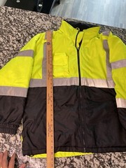 Men’s Neon Green Safety Polyester Work Jacket Size 2 XL