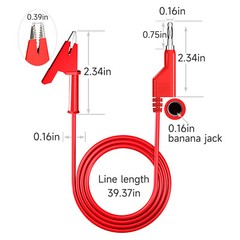 5PCS Test Lead 4mm Stackable Banana Plug to Crocodile Alligator Clip Cable