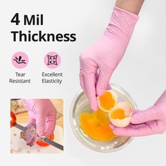 SwiftGrip Nitrile Exam Gloves, 4 Mil, Large, Cherry Blossom, 50 Count