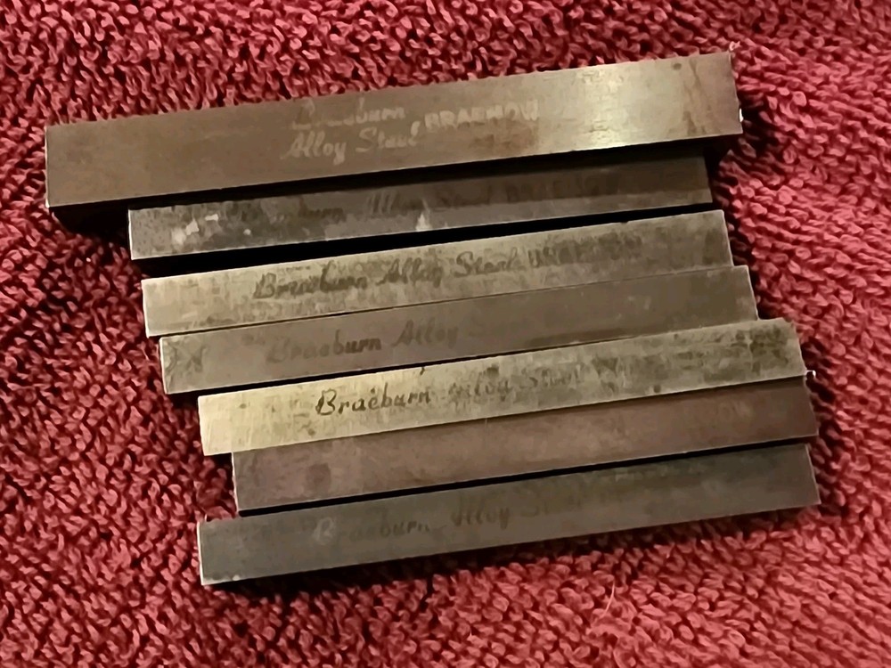 Lot of 7 Braeburn Braemow (M-2) Lathe Tool Bits. 6) 1/4″ x 2-1/2″, 1) 3/8″ x 3″.
