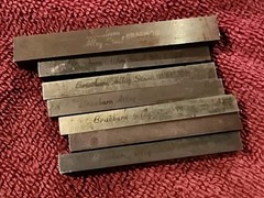 Lot of 7 Braeburn Braemow (M-2) Lathe Tool Bits. 6) 1/4″ x 2-1/2″, 1) 3/8″ x 3″.