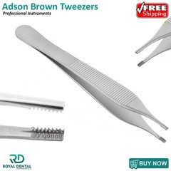 Dental Adson Brown Straight Thumb Tweezers Tissue Forceps Surgical Instruments