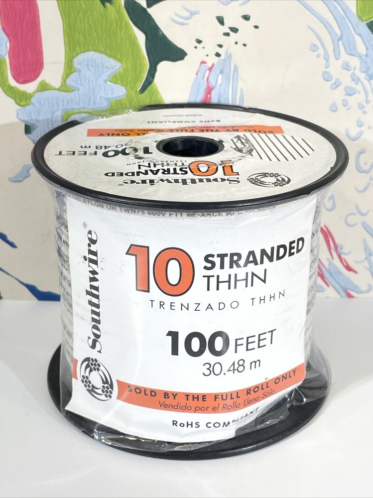 SouthWire THHN 10 AWG 100ft White Stranded CU Building Wire
