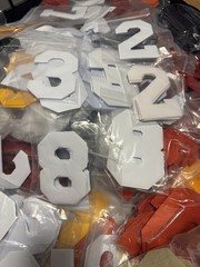 HUGE LOT VINYL & TWILL SPORTS 4″ NUMBERS 4500+ Heat Transfer Press Multi Color