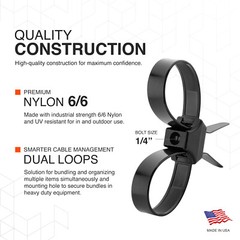 TR Industrial Contractor Series Dual Loop Heat-Stabilized UV Cable Ties, 13″