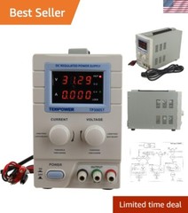 Variable Linear DC Power Supply, 0-30V @ 0-5A with Alligator Test Leads