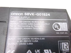 Omron S8VK-G01524 DIN Rail Power Supply Single Phase 15W 24V Out 100 to 240VAC
