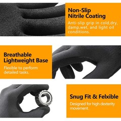 NEOTRIL Safety Work Gloves MicroFoam Nitrile Coated-3 Medium, 3 Pairs/ Grey
