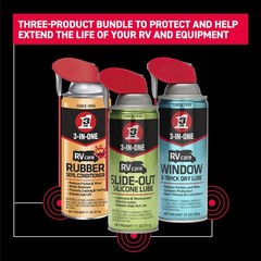 3-IN-ONE RV Care Trio Pack Includes Slide Out Lube 11 oz, Window & Track Lube