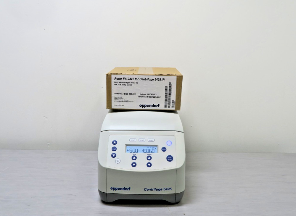 Eppendorf 5425 Centrifuge with New FA-24 X 2 Fixed Angle Rotor