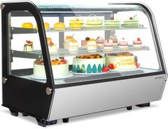 Refrigerated Display Case 5.7 Cu.Ft. Glass Pastry Display Showcase Equipment+LED