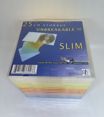100 NEW 5.2MM SLIM SINGLE POLY CD CASE, 4 TABS, NO SLEEVE, 5 COLORS, PP-MS-SD5