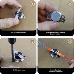 KSD301 40C 104F On 30C 86F Off Close on Rise Normally Open Bi Size: 40°C/104°F