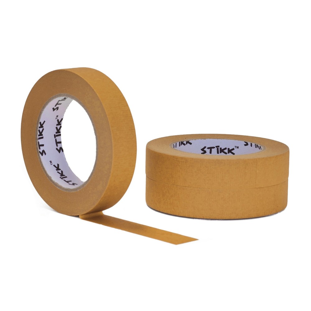 3 pack 1″ inch x 60 yard rolls (24mm x 55m) STIKK Brown Painters Masking Tape