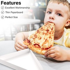 MT Products White Single Pizza Wedge Plate Paper Pizza Slice Tray – Pack of 500