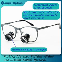 2.5X 3X 3.5X Optional Gray Titanium Frame TTL Dental Surgical Loupes Customized