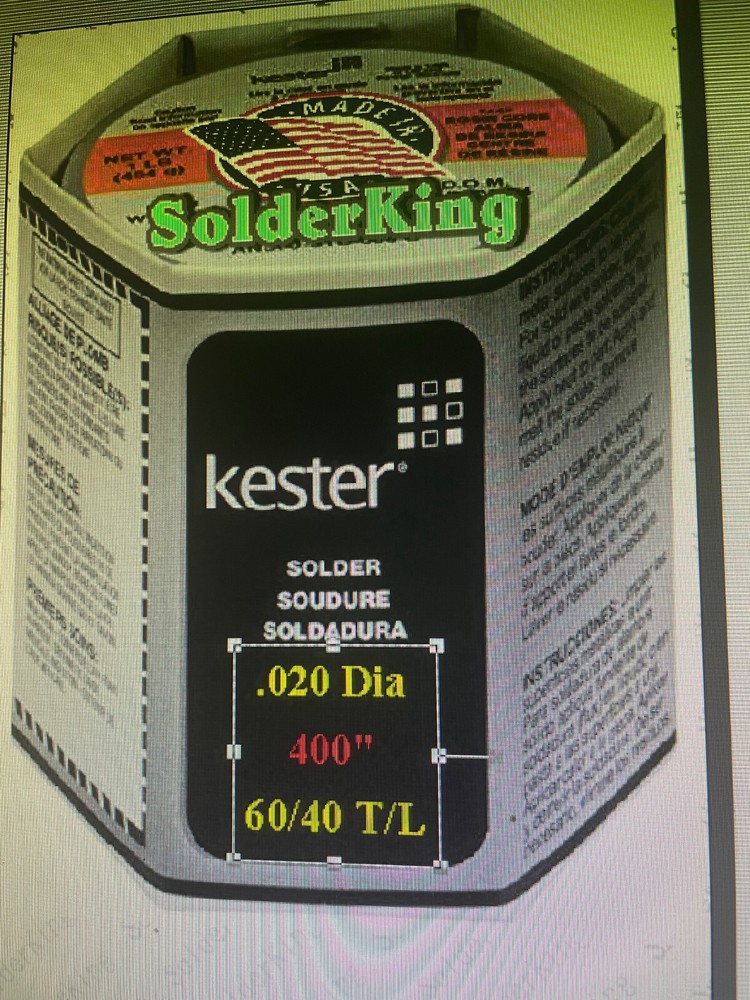 GENUINE KESTER SOLDER 60/40, 0.020” (0.50mm) ROSIN CORE, 400 Inch’s + FREE FLUX