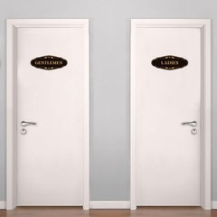 2 PCS Men and Women Restroom Sign for 9IN, Ladies & Gentlemen 283
