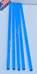 5 CLEAR BLUE 3/8” DIAMETER 12” INCH LONG ACRYLIC PLEXIGLASS LUCITE COLOR ROD