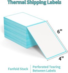 4″x6″ Fanfold Direct Thermal Shipping Labels Perforated for Zebra Rollo Printer