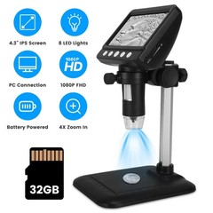 1080P Digital Microscope 1000X Soldering Microscope for Electronics Repair Coin