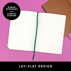 PAPERAGE Blank Journal Notebook (Green) 160 Pages Medium 5.6 in x 8 in 100 GSM