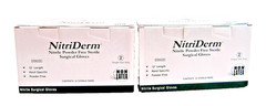 NitriDerm Nitrile Surgical Gloves Powder Free Sterile Size 7.5 50 Pairs T2515