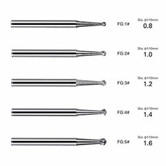 Dental Carbide Burs for High Speed Handpiece, Round Cone Burs FG RA