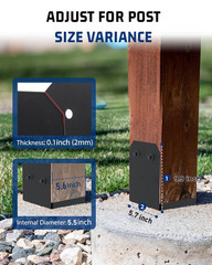 4Pcs 6×6 Concrete Deck Post Anchor Base Adjustable Metal Post Bracket Post Base