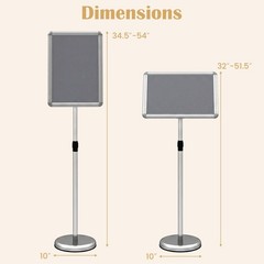 2PCS Sign Holder Stand 11 x 17 Inch w/Snap-Open Frame & 360° Rotation for Malls