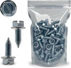 License Plate Screws – Slotted Hex Head – Metric – 6mm x 16mm – For Vehicles (10