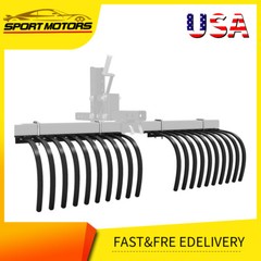 Rugged Steel ATV/UTV Landscape Rake-Professional Rock Grass &Debris Cleanup Tool