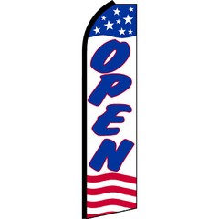 Open Stars and Stripes 2 1/2 ft X 11 1/2 ft Swooper Flag (Flag Only)