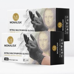 MONALISA™ Black Nitrile Gloves | 5mil Exam Gloves | Powder Free Gloves