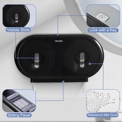 Commercial Twin Jumbo Toilet Tissue Dispenser, 9” Double Toilet Paper Roll Holde