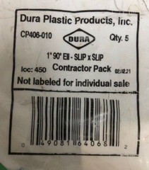 Dura Plastics 1-in x 1-in 90-Degree PVC Elbows, Qty 5