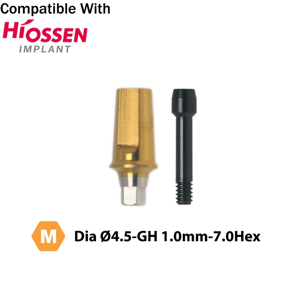 Dental Mini Straight Transfer Abutment Hex Fits Hiossen Osstem Ø4.5mm Platform