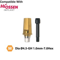 Dental Mini Straight Transfer Abutment Hex Fits Hiossen Osstem Ø4.5mm Platform