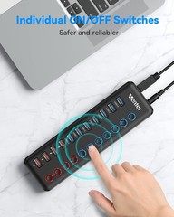 Powered USB 3.0 Hub, Wenter 11-Port Hub Splitter (7 Faster Data Transfer Ports+